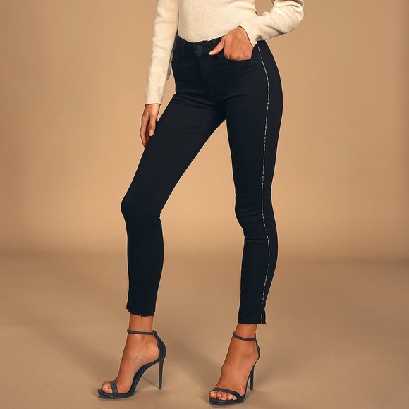 mid rise jeans black